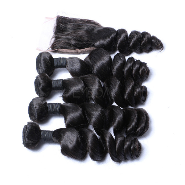 Professional 22 inch virgin remy hair extensions with closure yj221